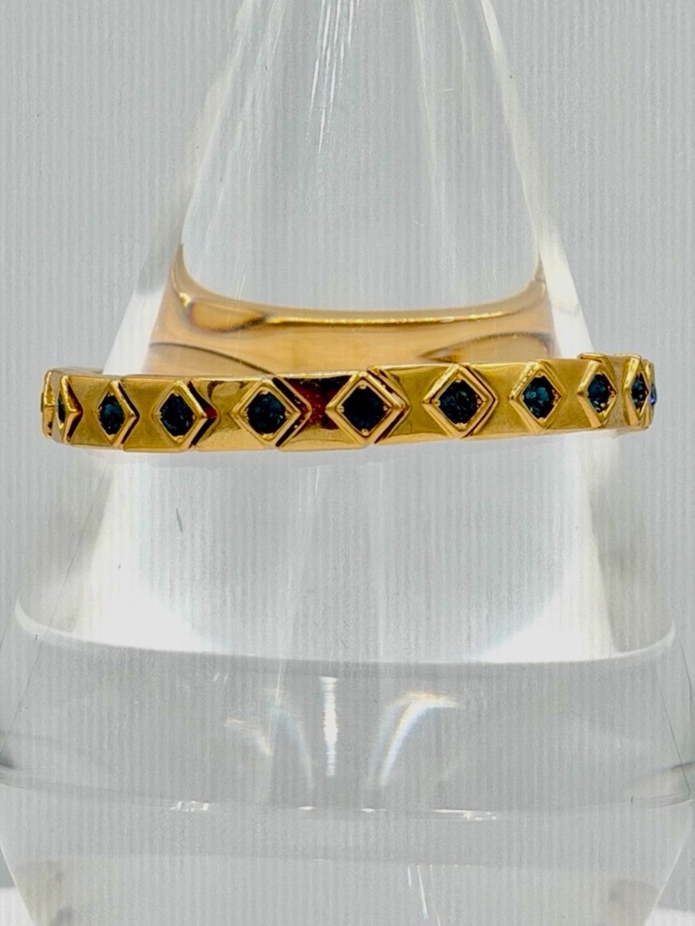 NOLAN MILLER Signed Gold Plated Light Blue Crystal Woman’s Bracelet Jewelry